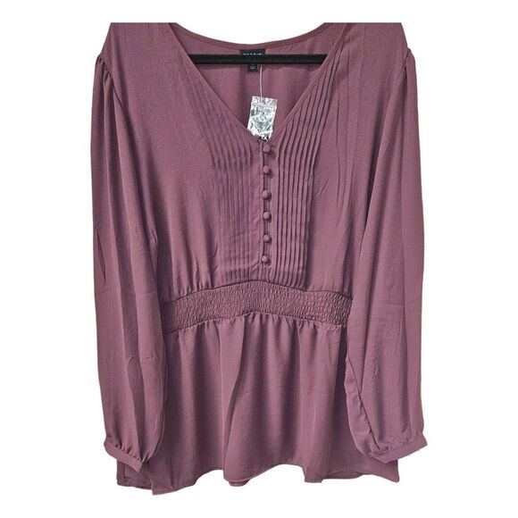 TORRID Babydoll Georgette Pentuck Long sleeve Blouse - Picture 6 of 16